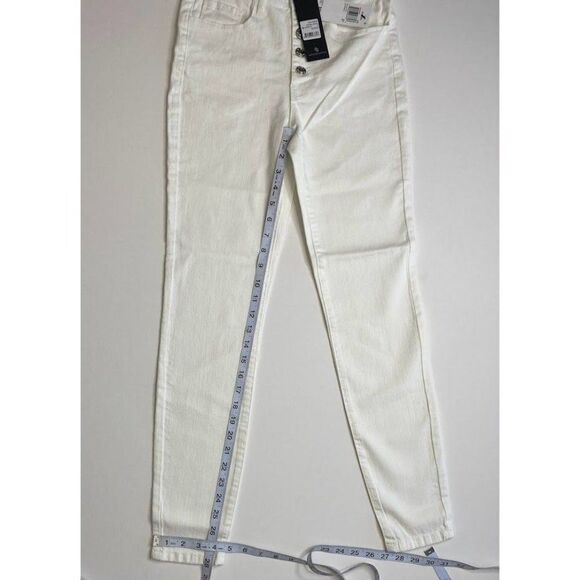 Numero Verona Ankle Skinny Jeans 27 White Juniors' Stretchy Exposed-Buttons NEW - Picture 5 of 9